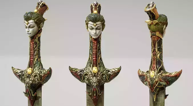 Knife of God Low-poly 3D model