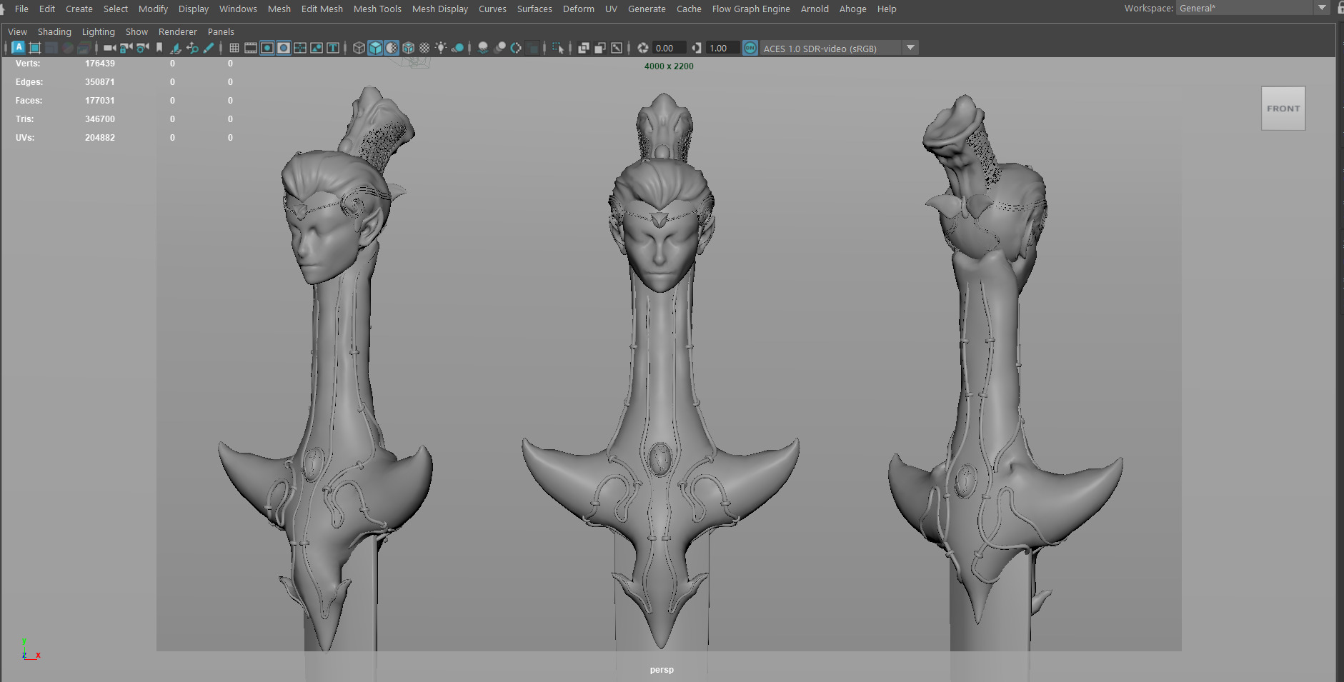 Knife of God Low-poly 3D model_2