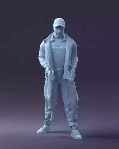 000203 Fisherman Holding Big Fish 1102 3dp 3D print model
