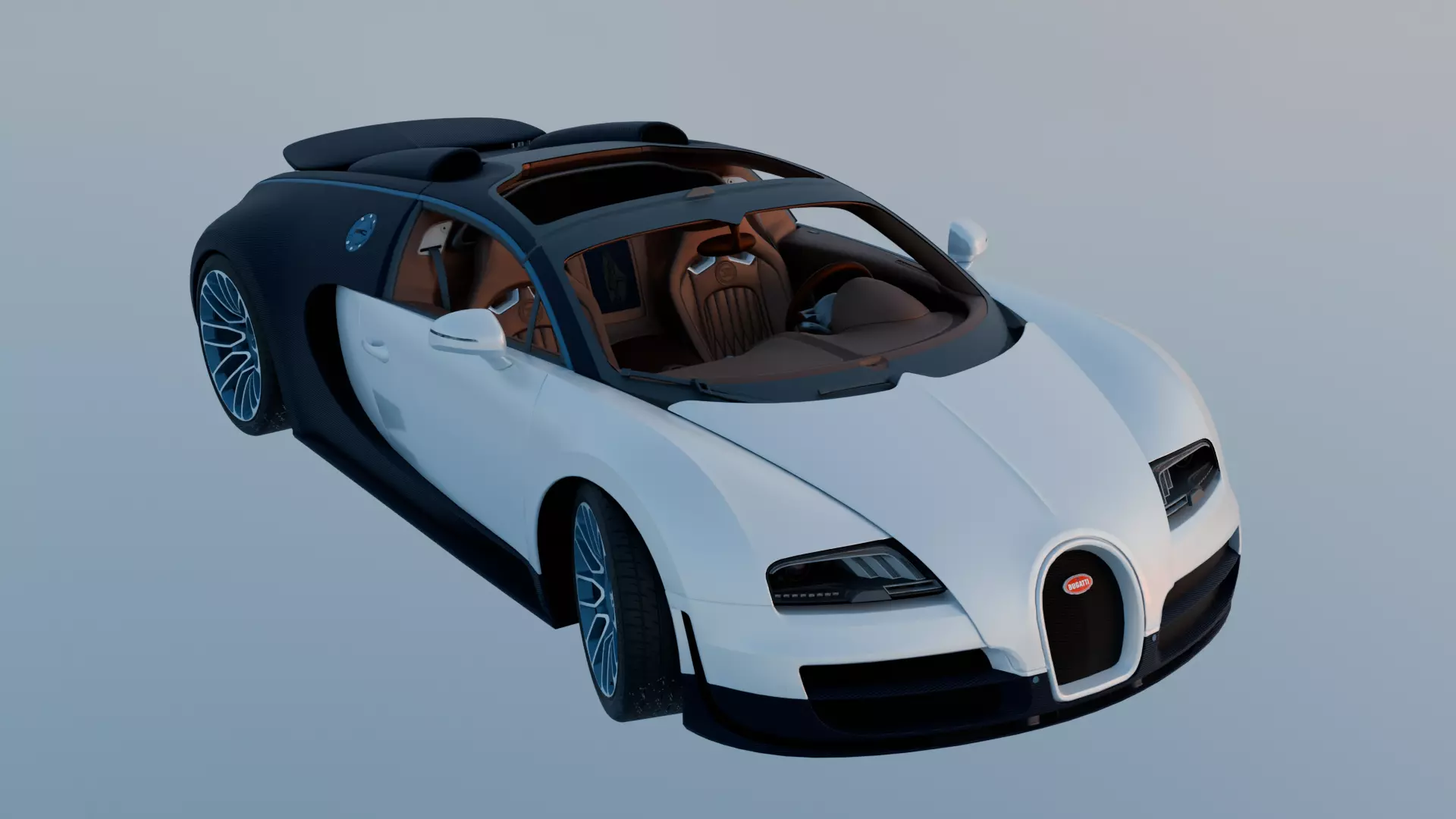 buggati vyron Rigged  3D model_0