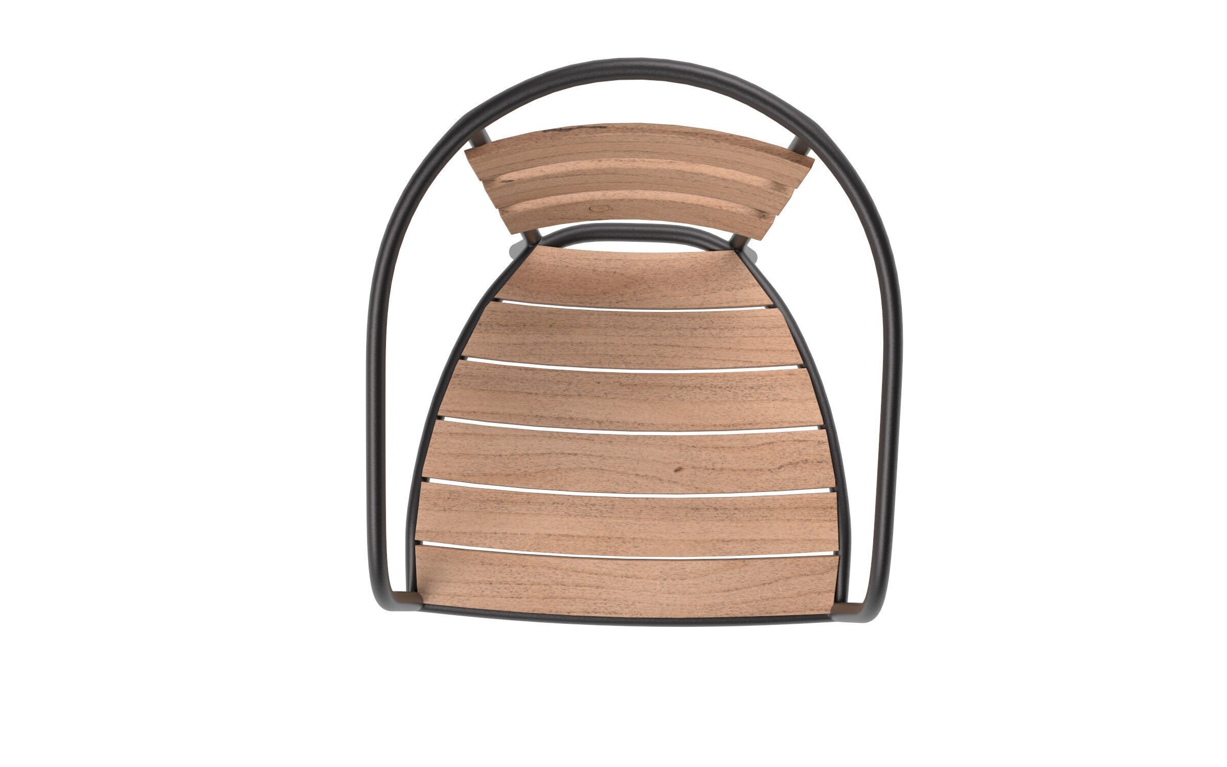 Outdoor Patio Table and Chair Set Low-poly 3D model_4