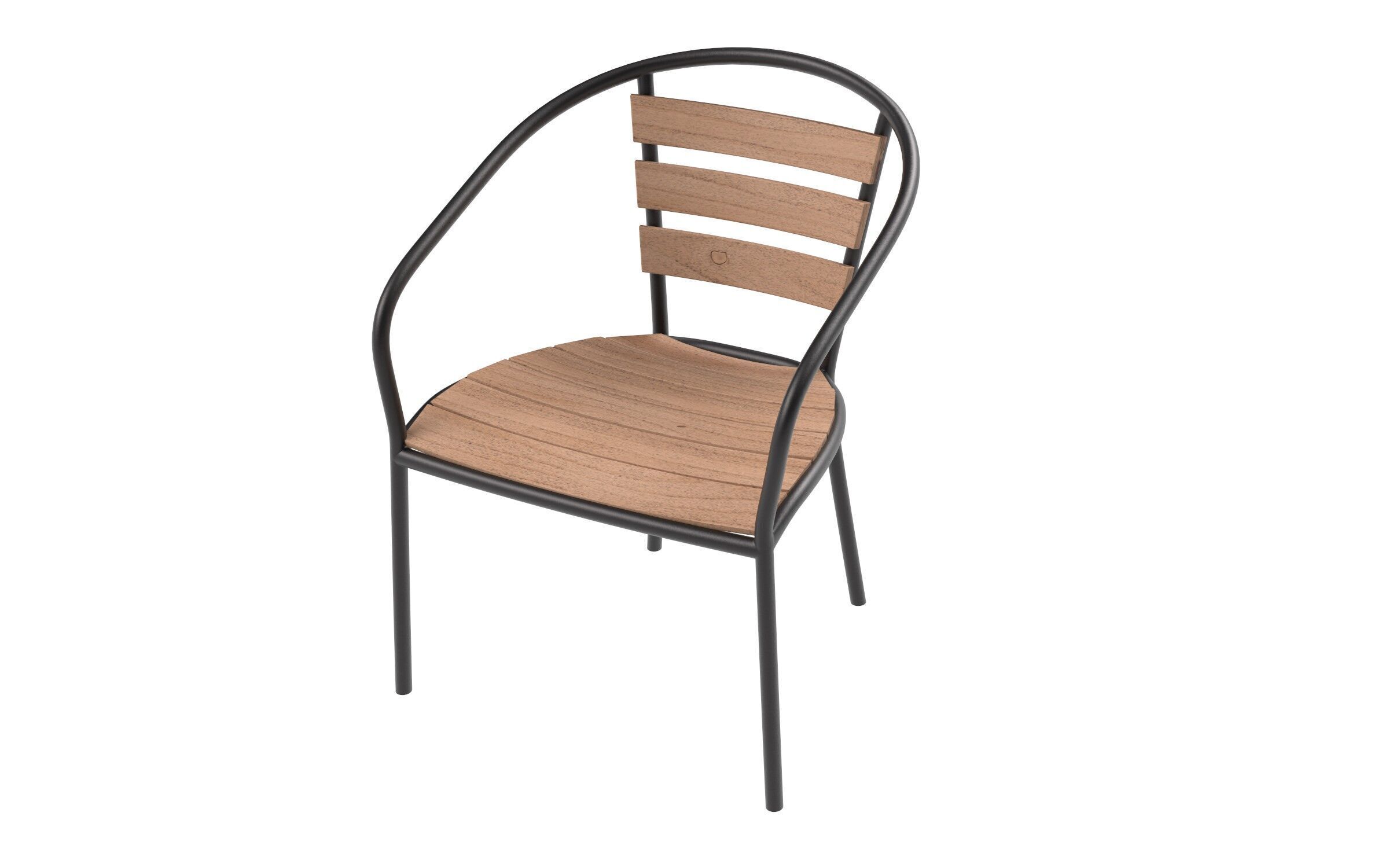 Outdoor Patio Table and Chair Set Low-poly 3D model_5