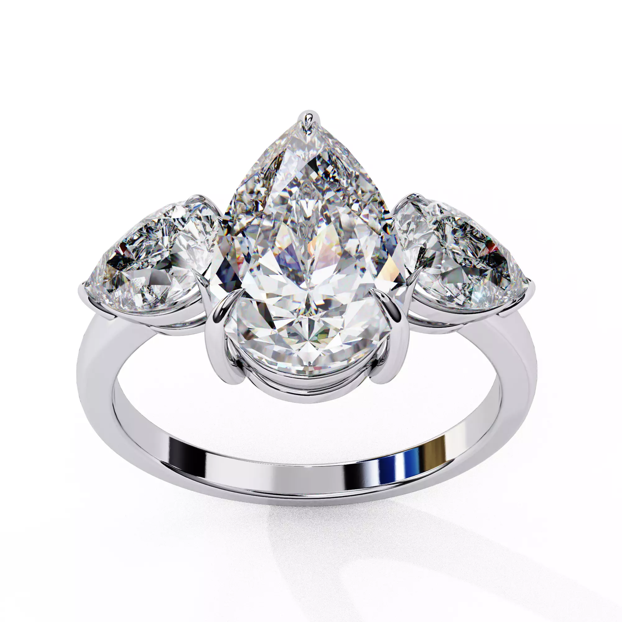 PEAR  DIAMOND RING -CAD-028 3D model_0
