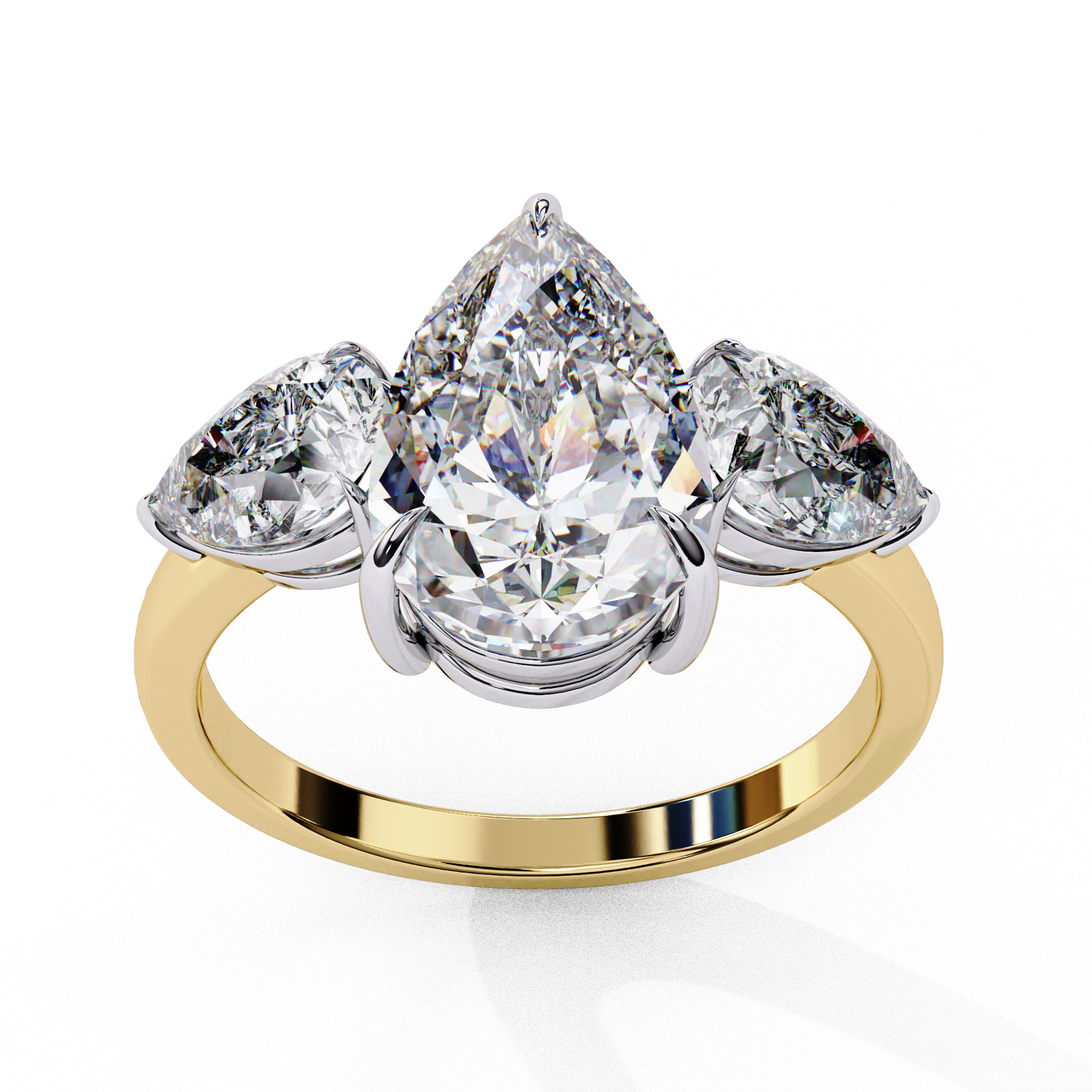 PEAR  DIAMOND RING -CAD-028 3D model_1