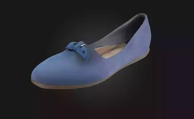 Blue Suede Flat Shoe  Soft Sophistication in Every Step