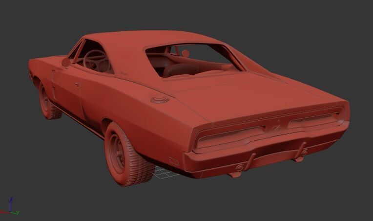 Dodge Charger RT 1969 3D print model_1