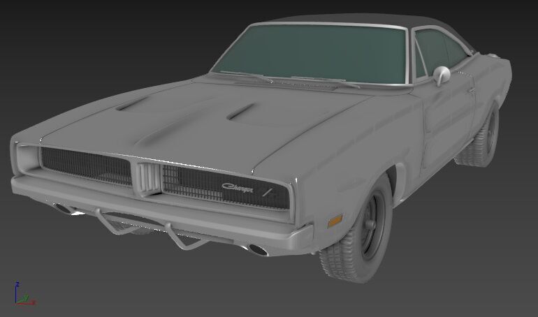 Dodge Charger RT 1969 3D print model_2