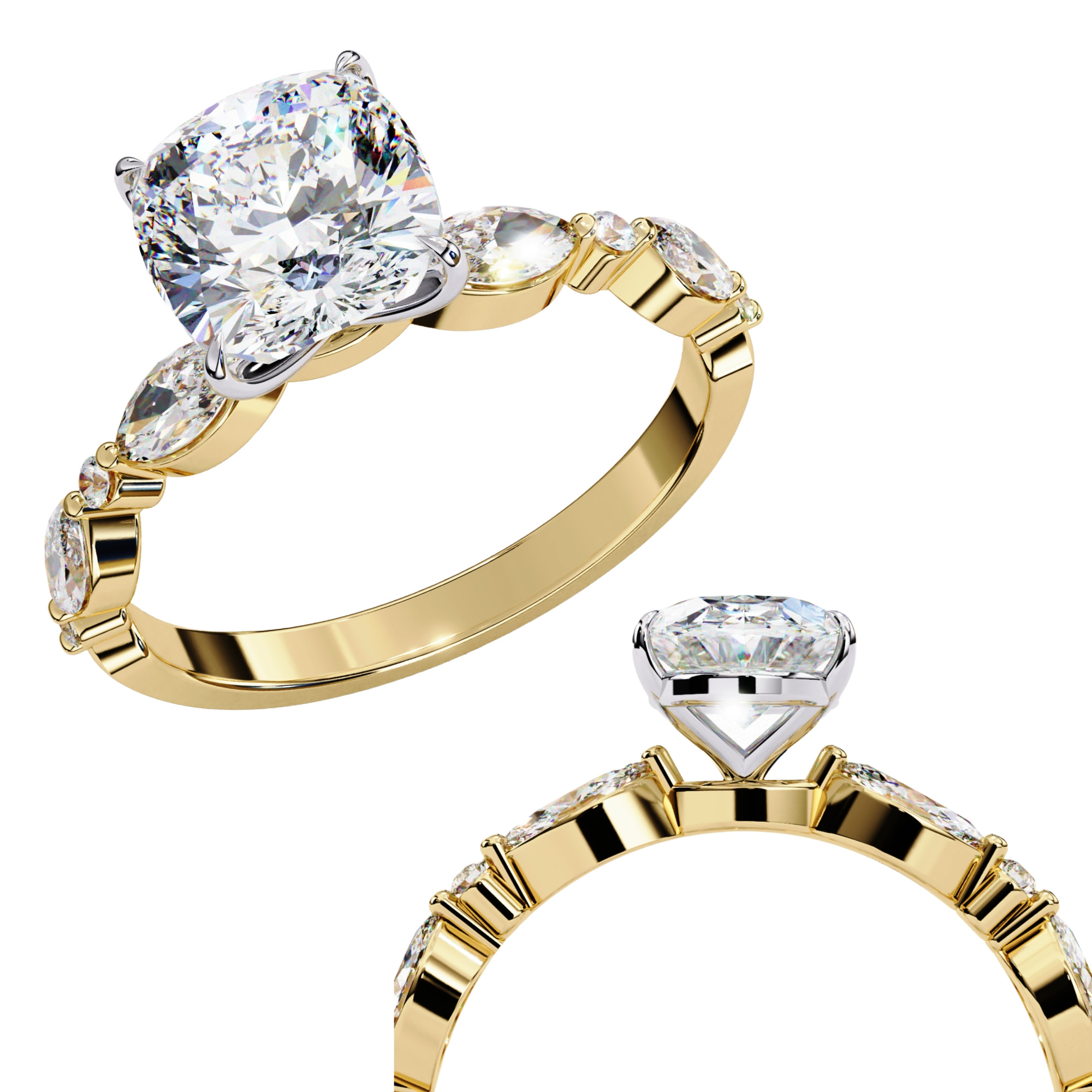 MARQUISE DIAMOND RING -CAD-025 3D model_12
