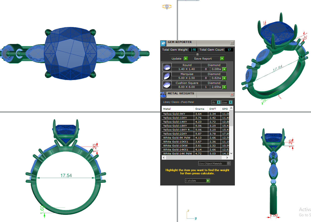 MARQUISE DIAMOND RING -CAD-025 3D model_13
