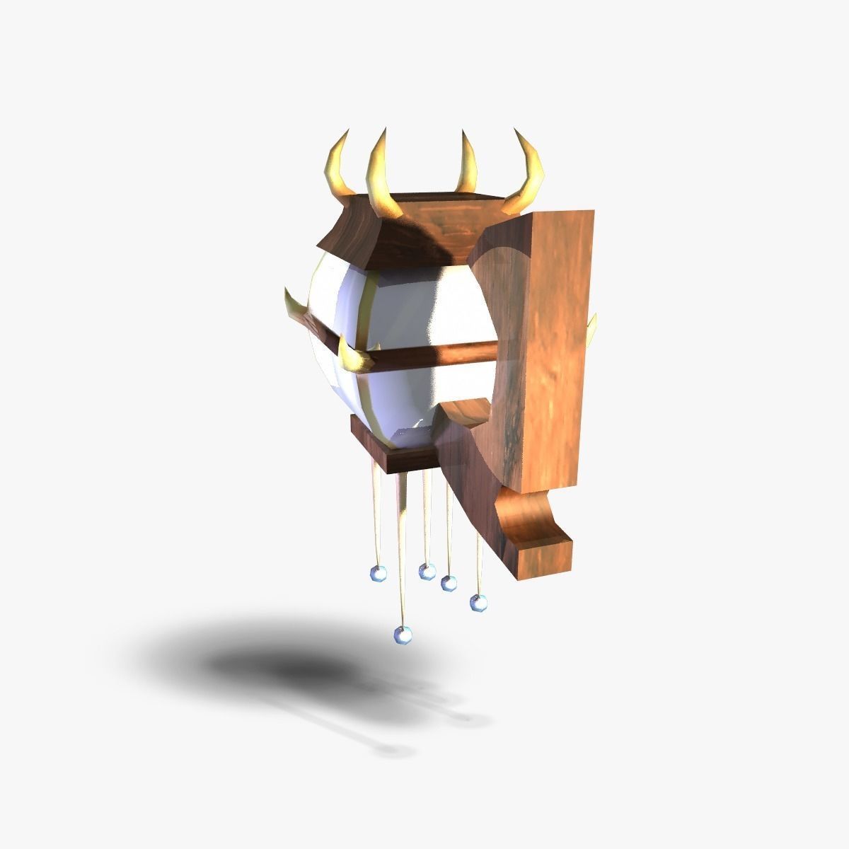 Lamp with horns Low-poly 3D model_5