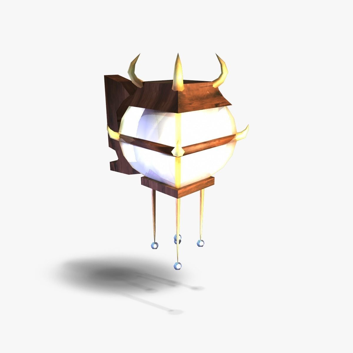 Lamp with horns Low-poly 3D model_0