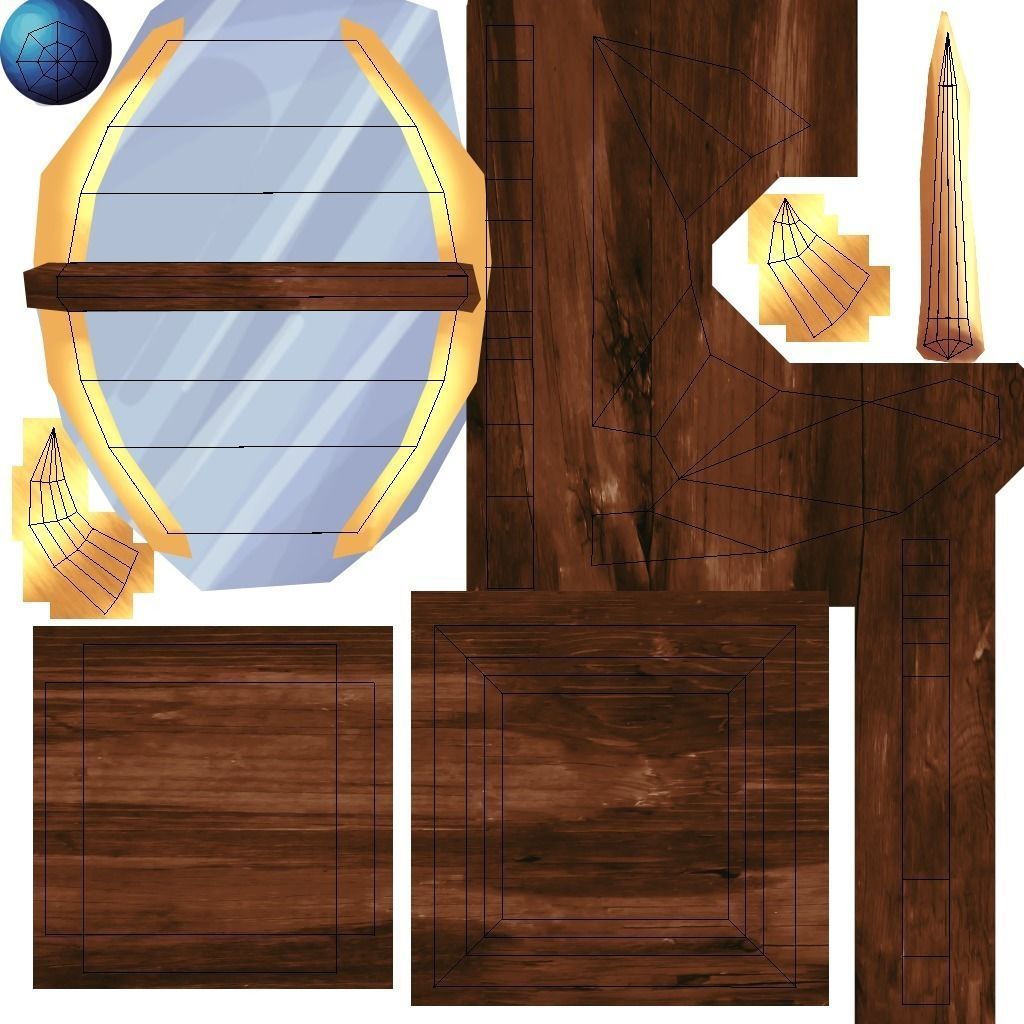 Lamp with horns Low-poly 3D model_8