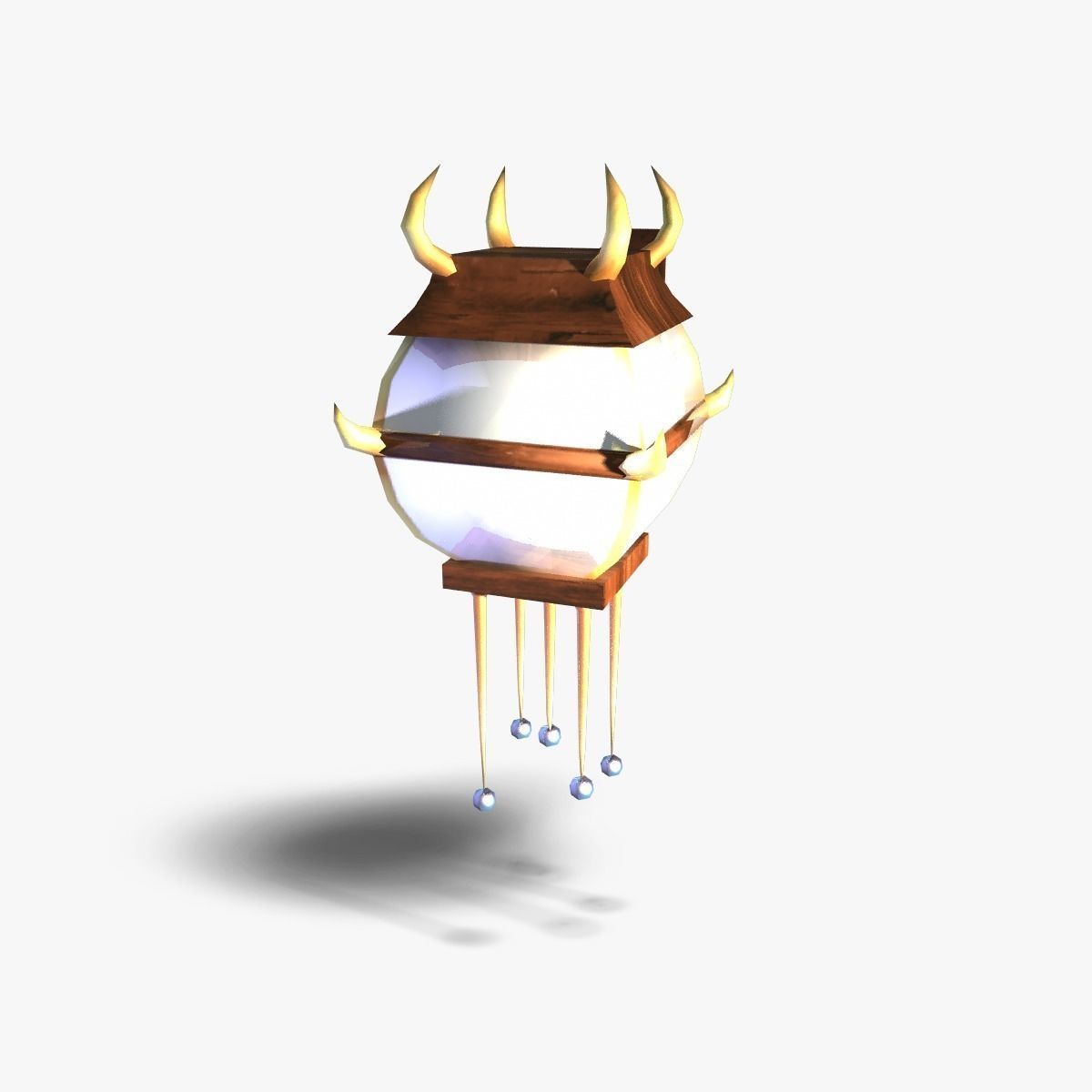 Lamp with horns Low-poly 3D model_3