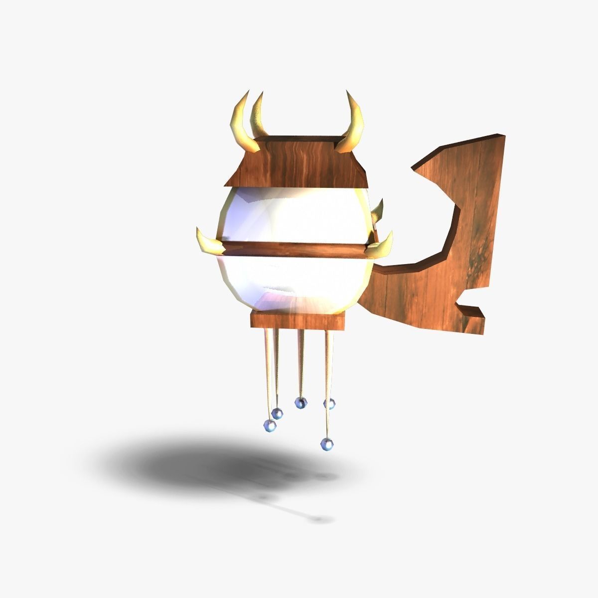Lamp with horns Low-poly 3D model_4