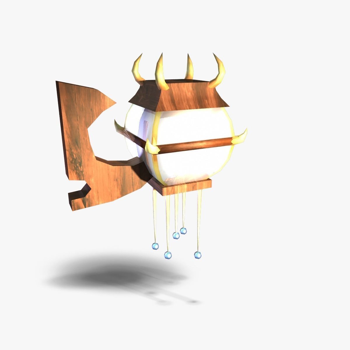 Lamp with horns Low-poly 3D model_2