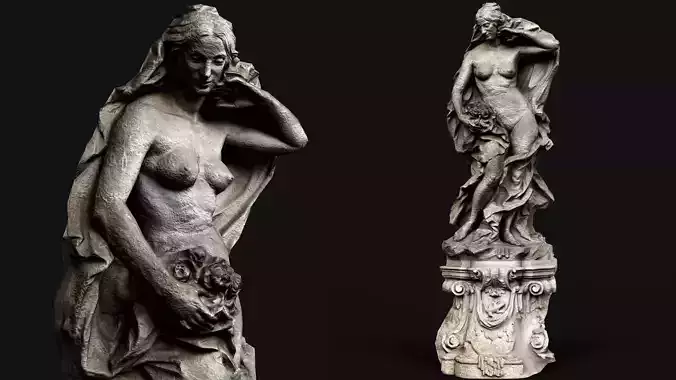 ancient palace figure front monument part PBR photogrammetry
