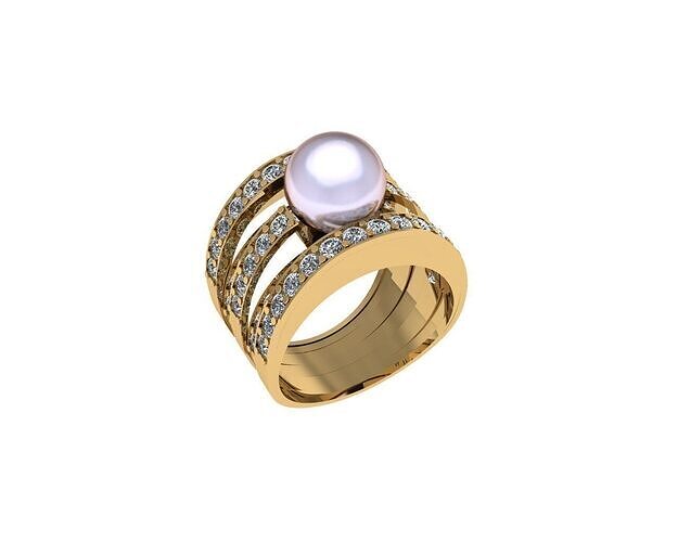 Pearl Rings For Womans 3D print model