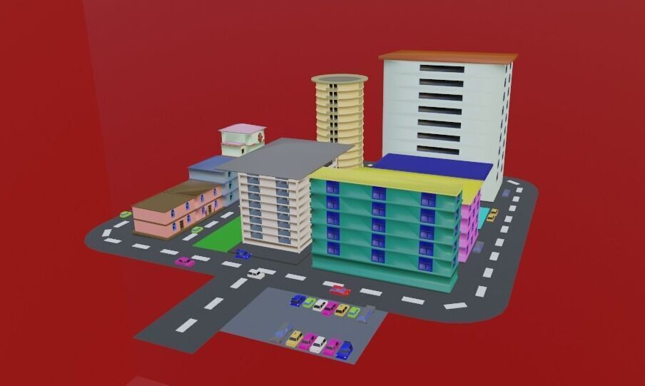 Ultimate Low Poly City Complete Stylized City Pack Low-poly 3D model_9
