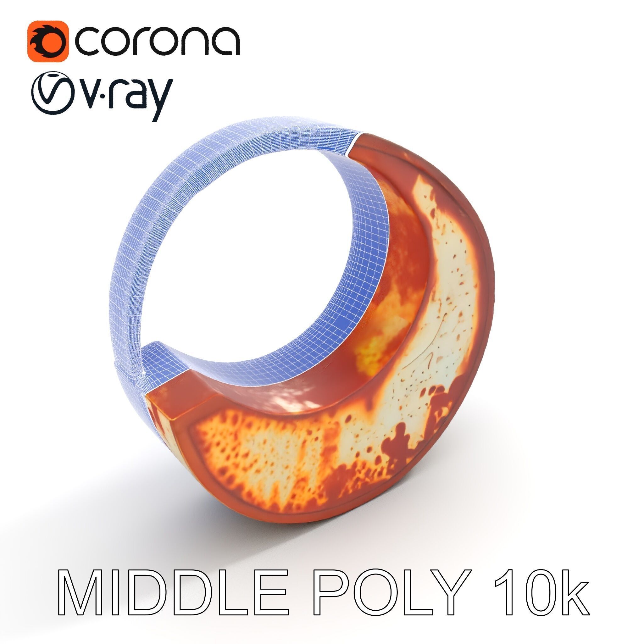 Rustic Crescent Sculpture Model Pack Low-poly 3D model_16