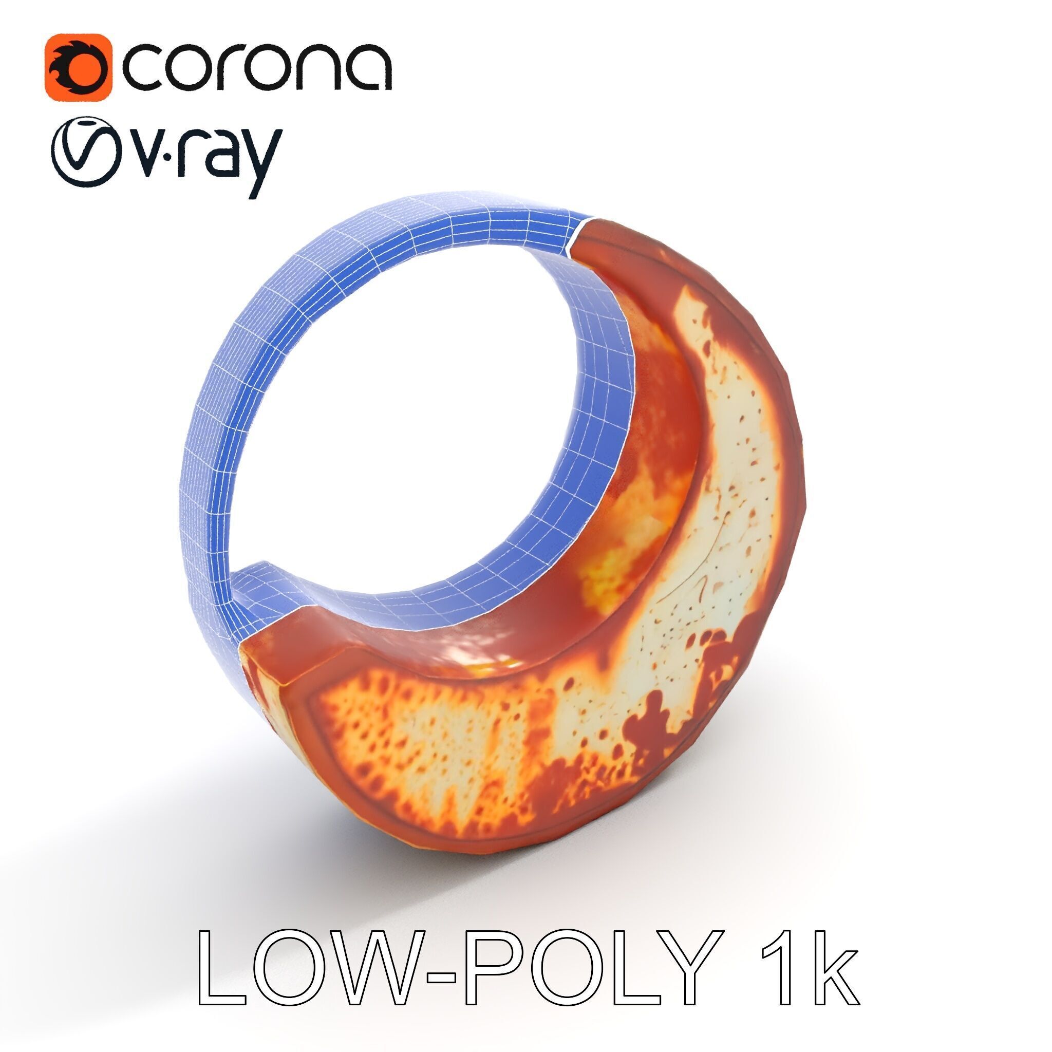 Rustic Crescent Sculpture Model Pack Low-poly 3D model_19