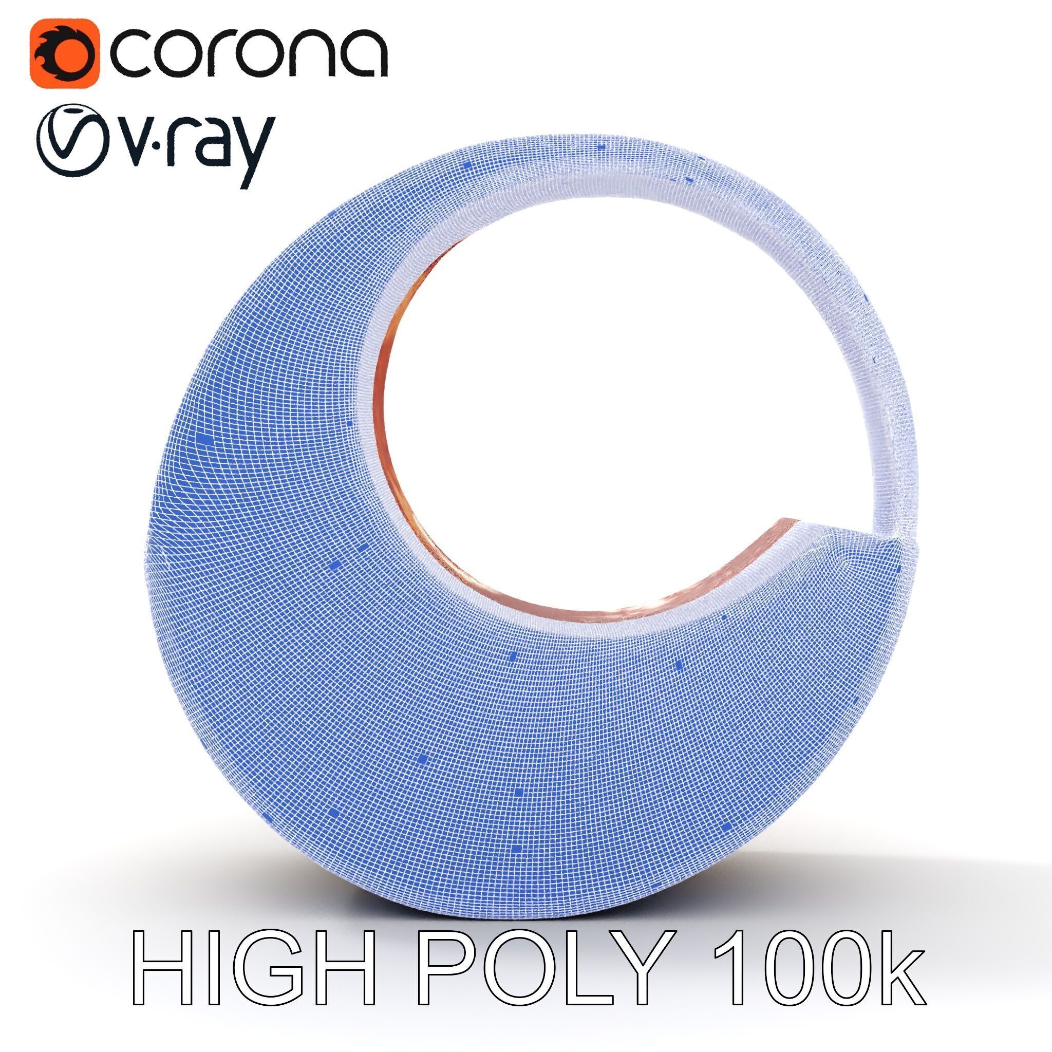 Rustic Crescent Sculpture Model Pack Low-poly 3D model_20