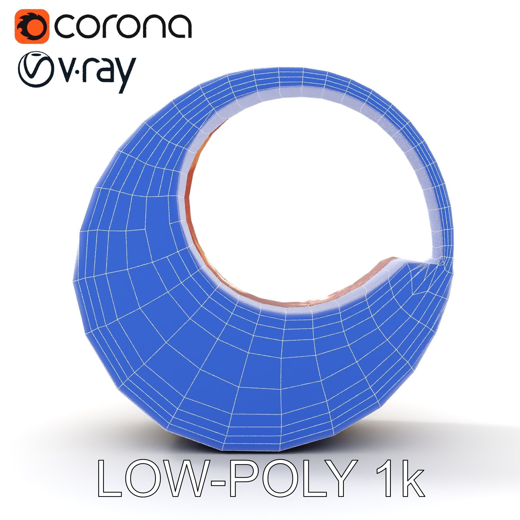 Rustic Crescent Sculpture Model Pack Low-poly 3D model_17