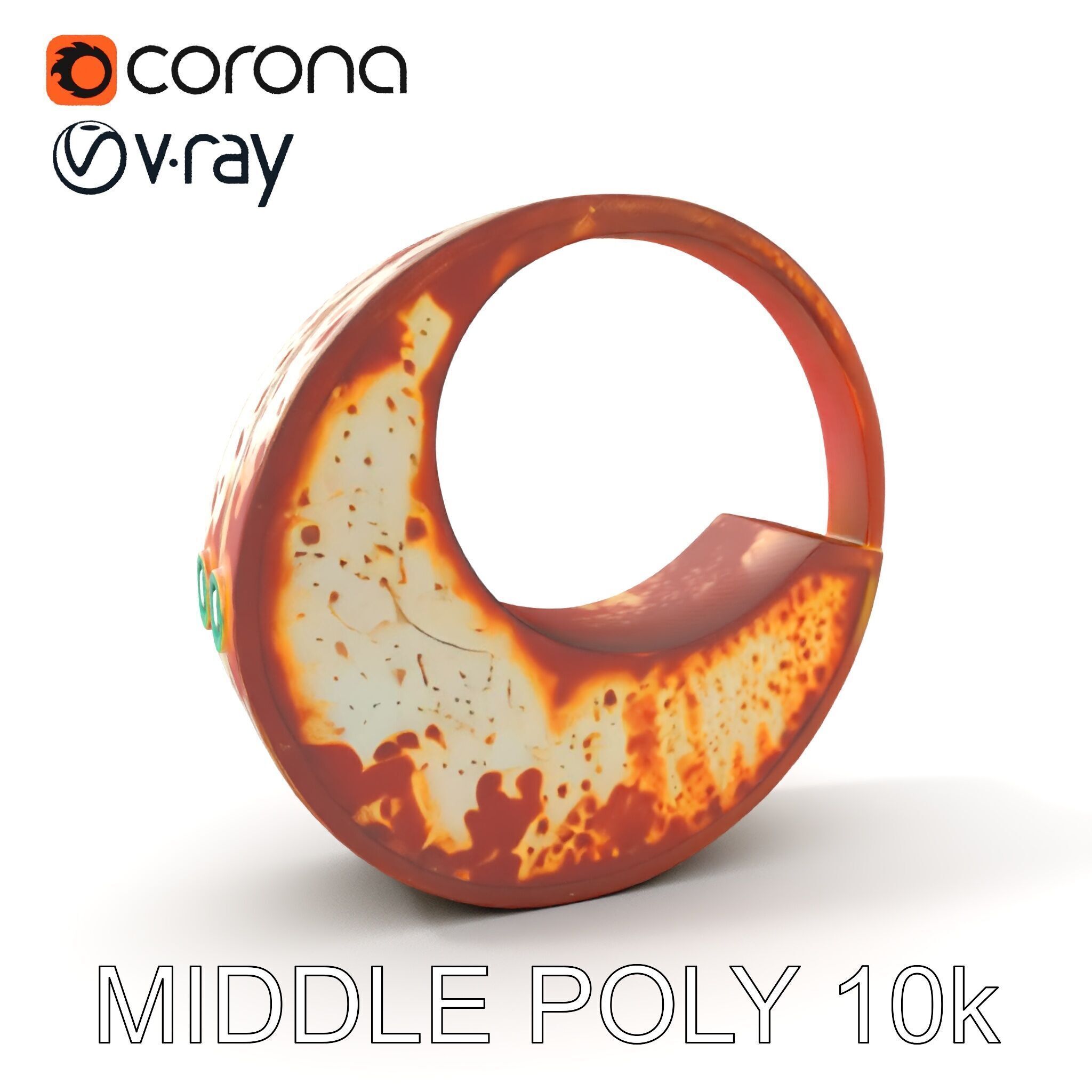 Rustic Crescent Sculpture Model Pack Low-poly 3D model_10