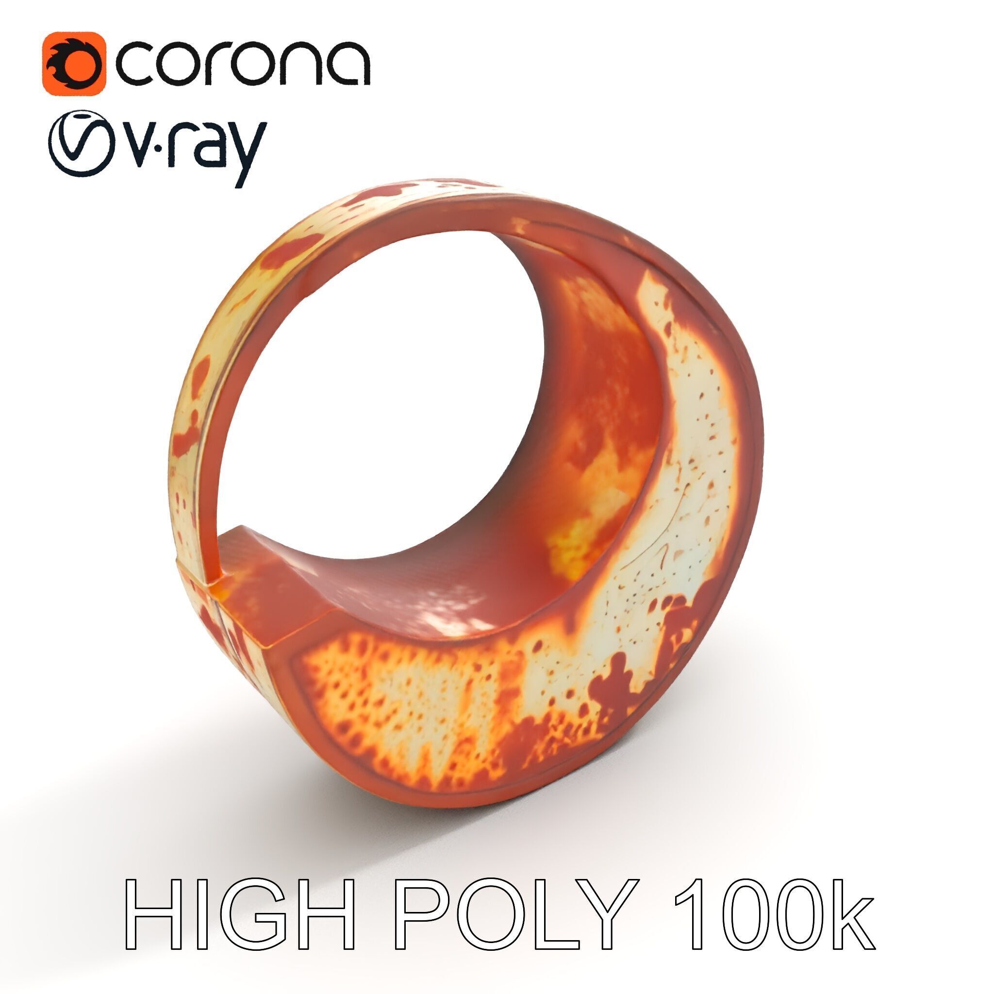 Rustic Crescent Sculpture Model Pack Low-poly 3D model_12