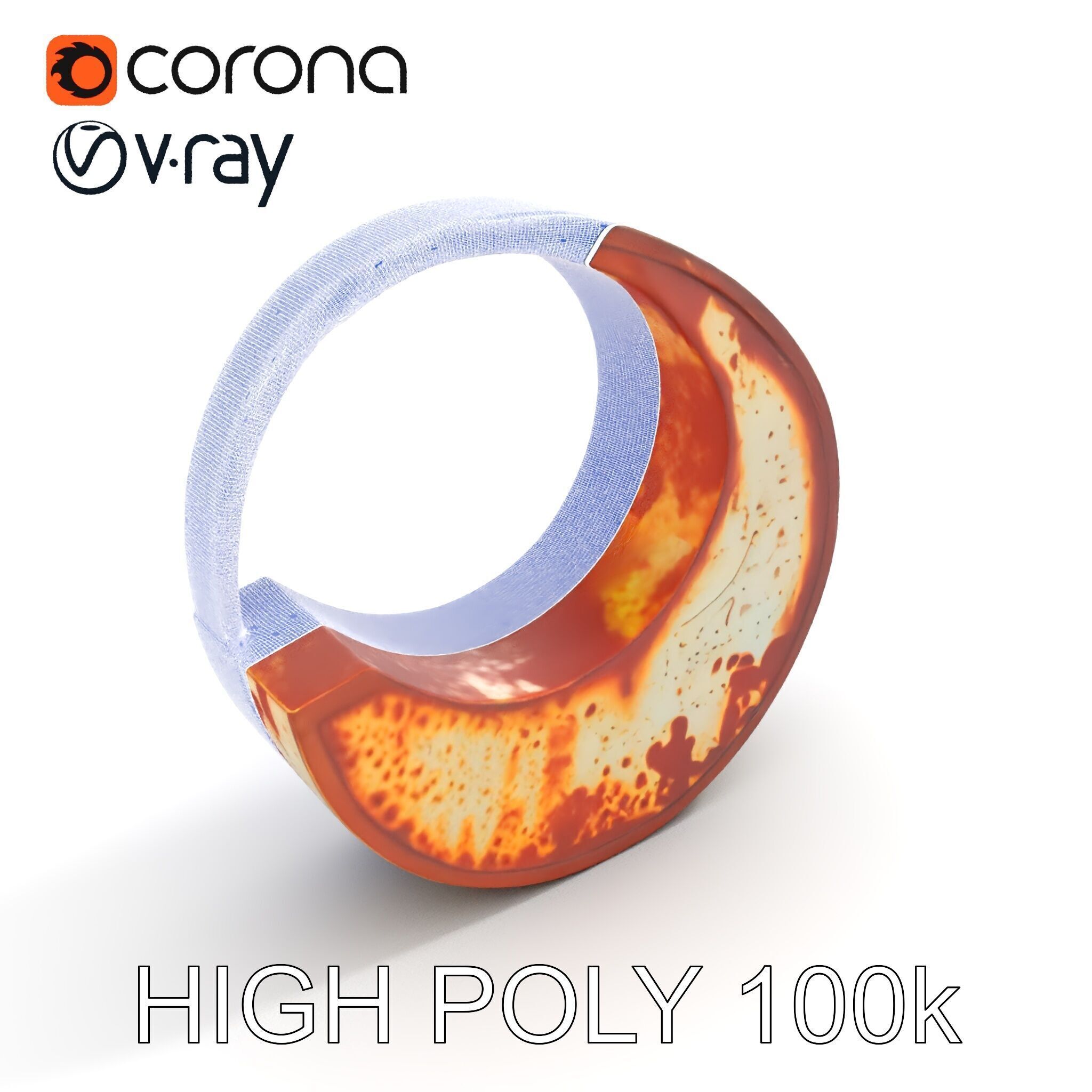 Rustic Crescent Sculpture Model Pack Low-poly 3D model_26