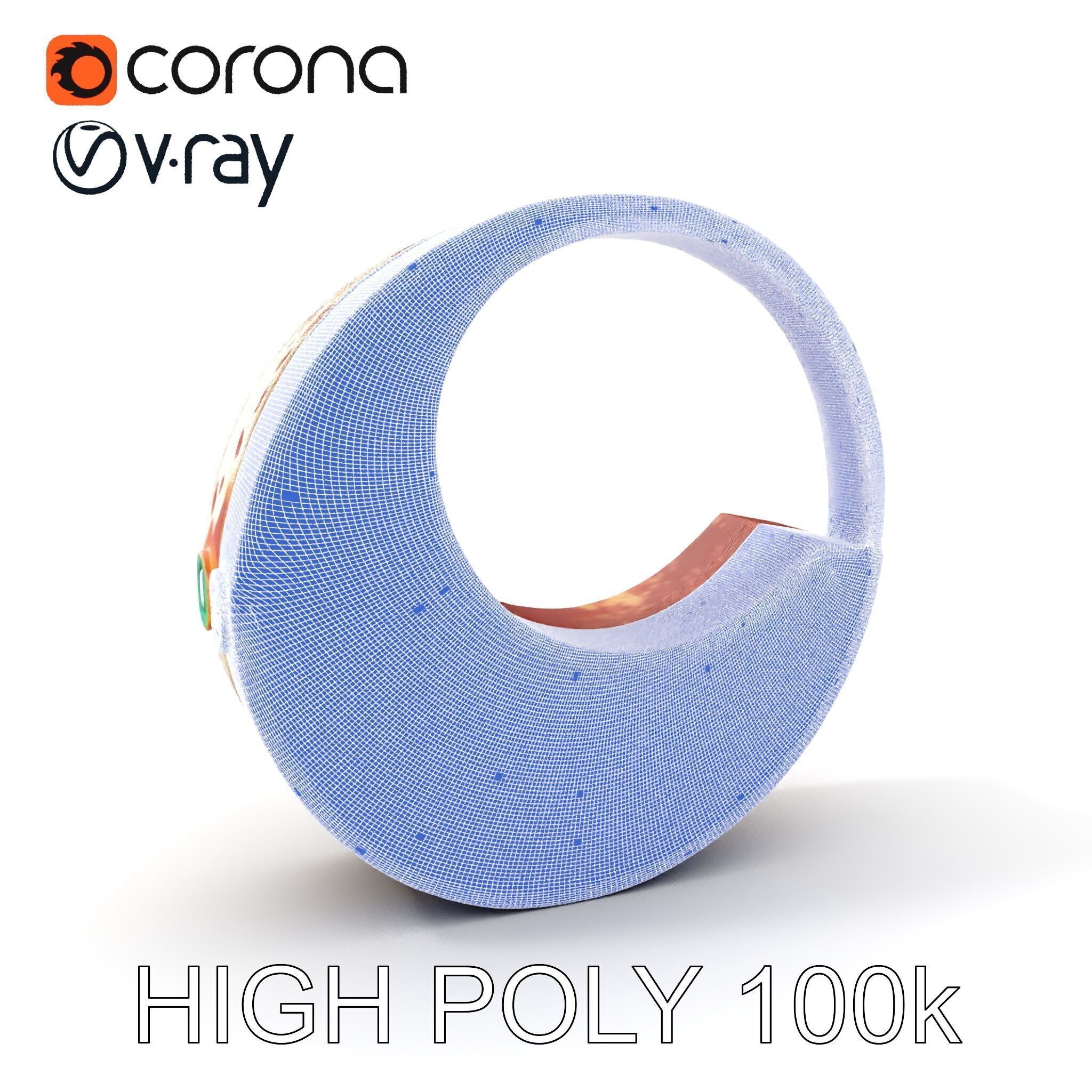 Rustic Crescent Sculpture Model Pack Low-poly 3D model_4