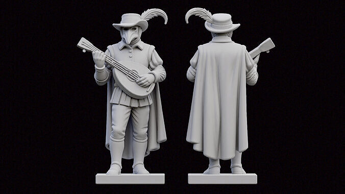Musician Statue Free 3D print model