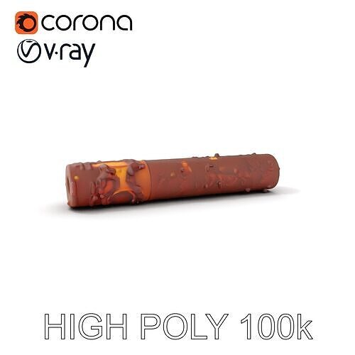 Rusty Steel Pipe Model Pack for Environmental Rendering Low-poly 3D model