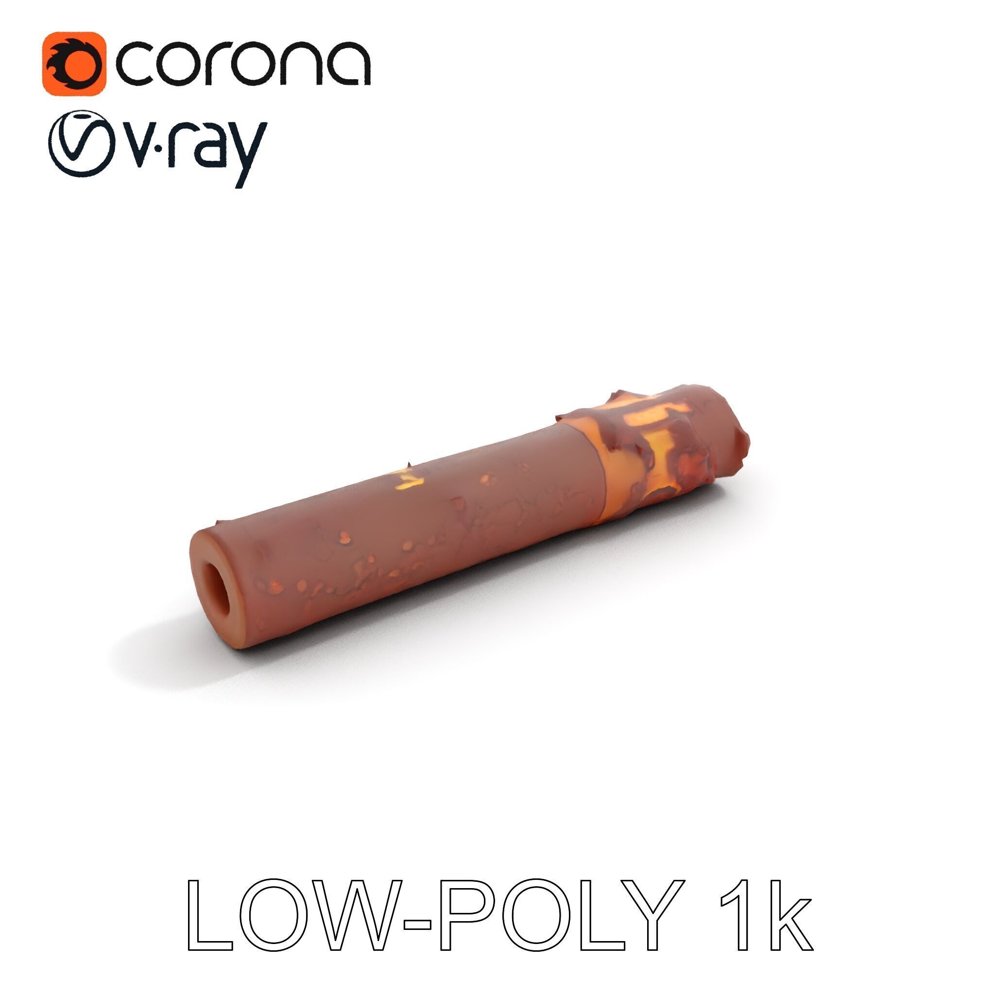 Rusty Steel Pipe Model Pack for Environmental Rendering Low-poly 3D model_9