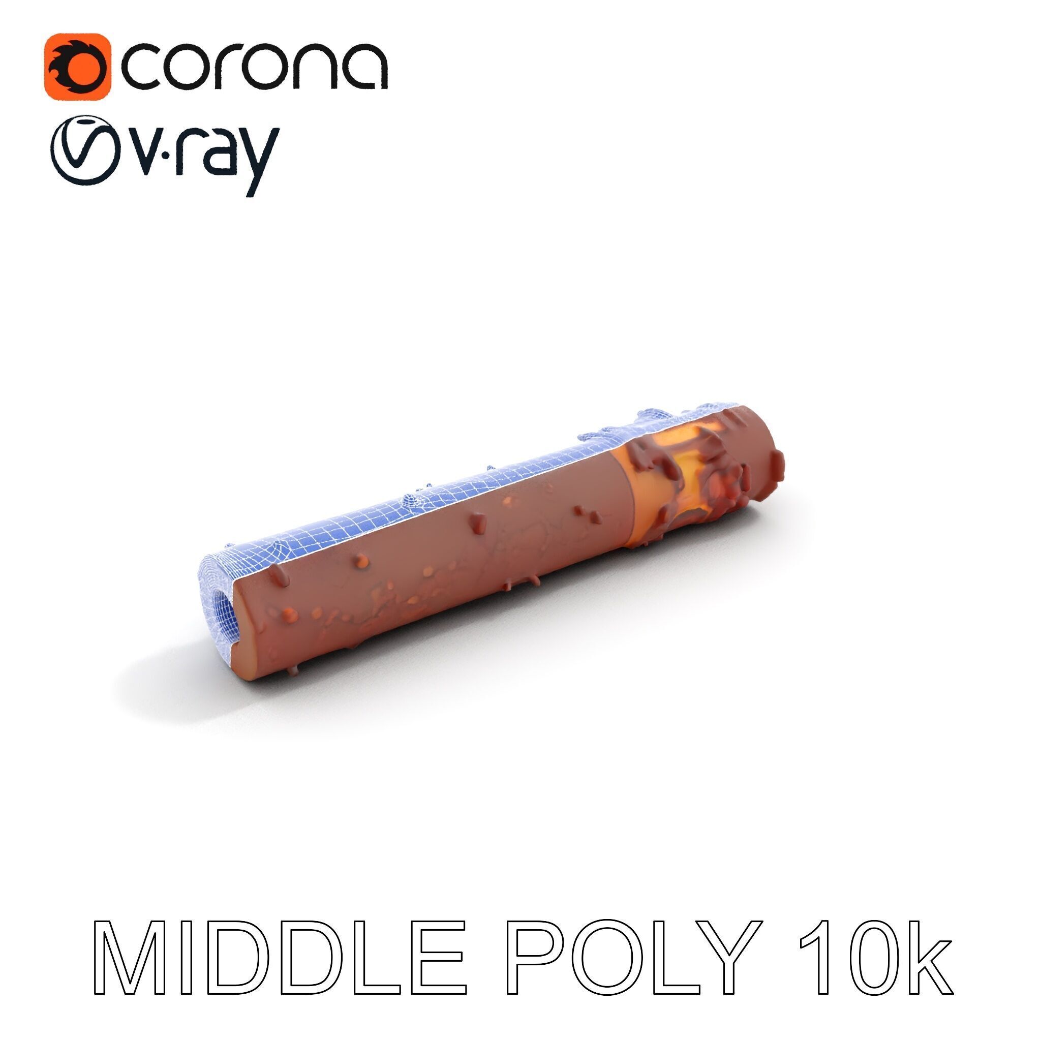 Rusty Steel Pipe Model Pack for Environmental Rendering Low-poly 3D model_6