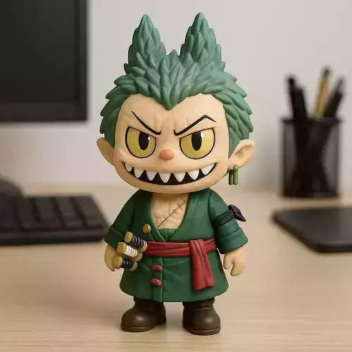 Labubu - Roronoa Zoro statue - One piece - 3D print 3D print model