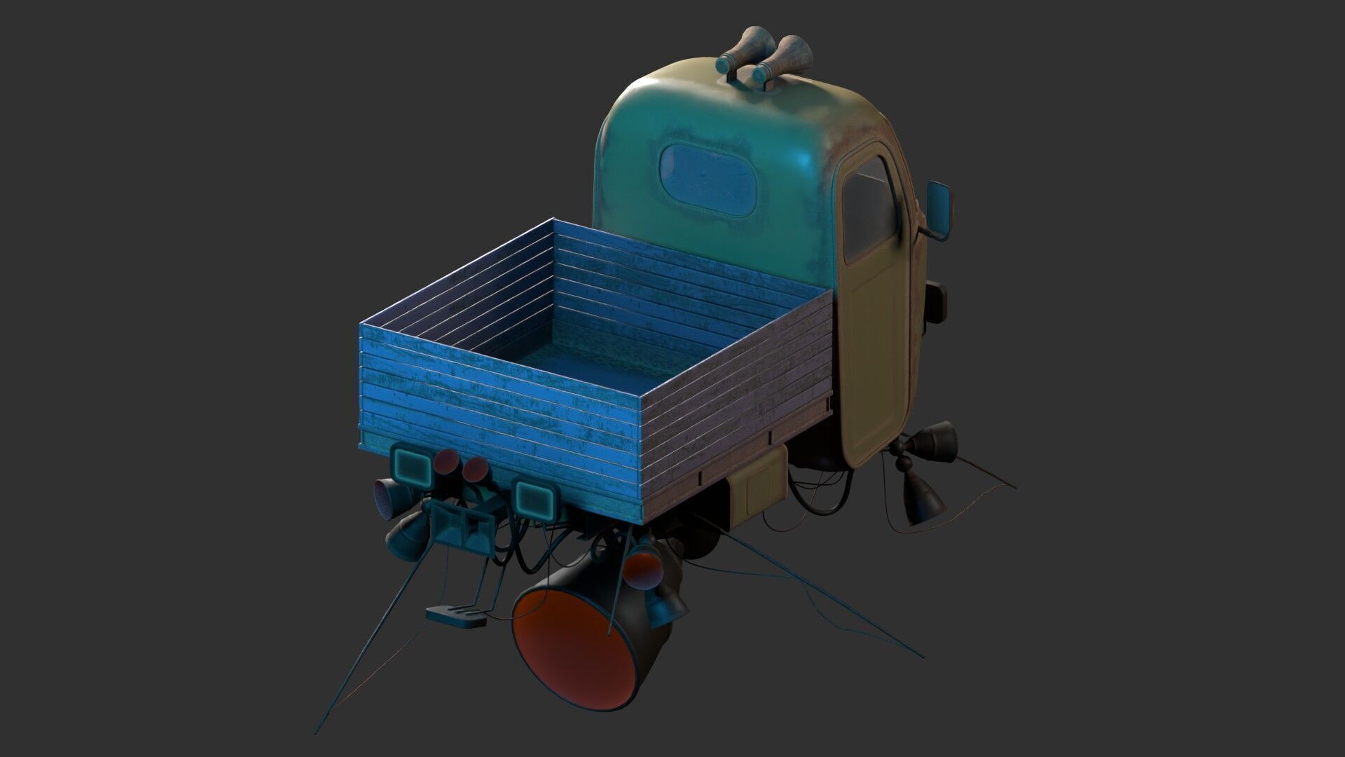 dieselpunk motocarro 3D model_7