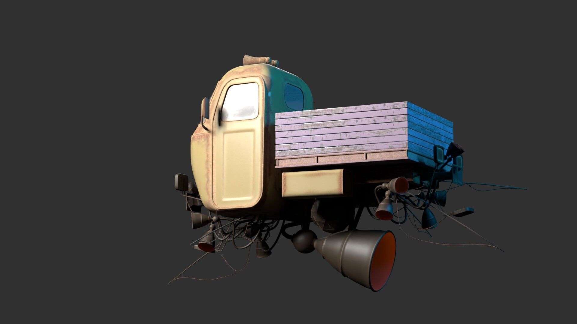 dieselpunk motocarro 3D model_2