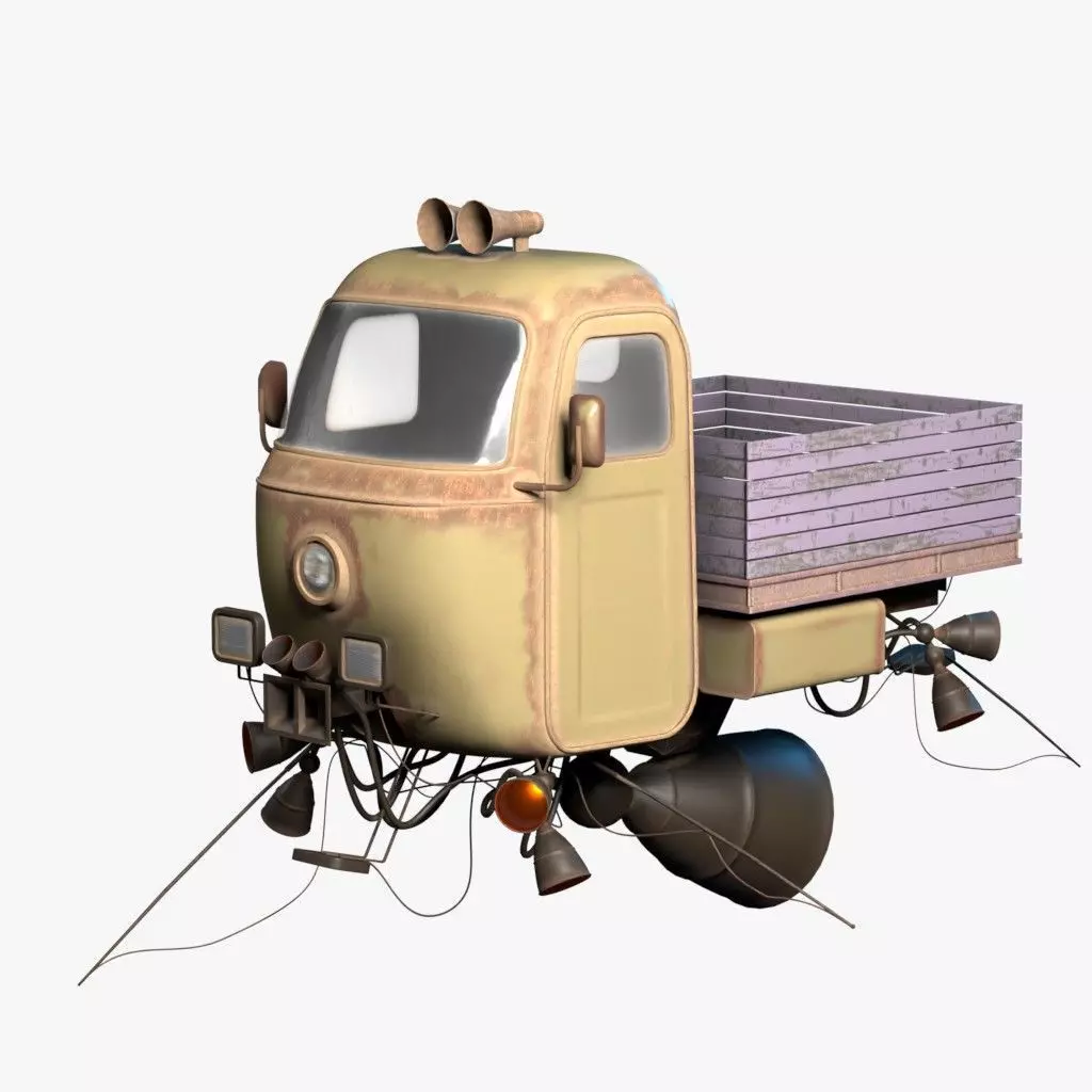 dieselpunk motocarro 3D model_0