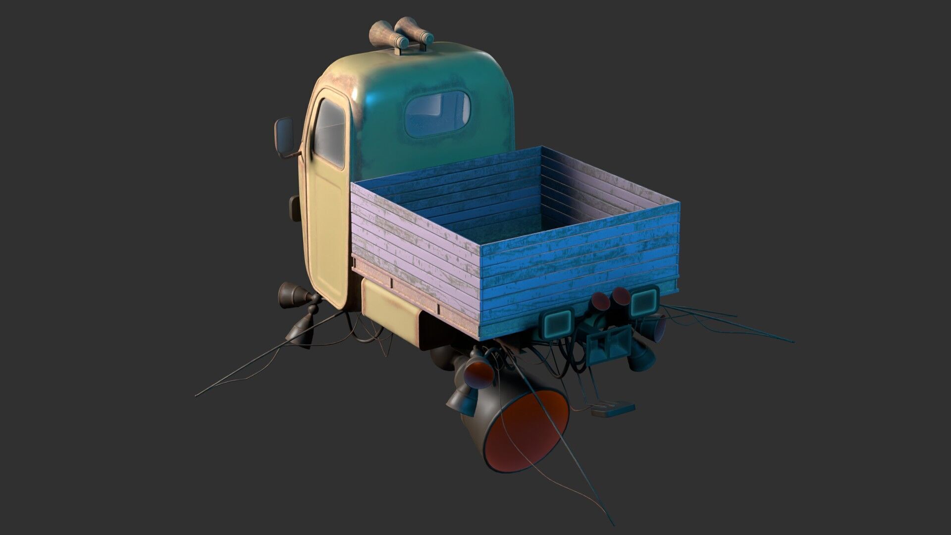dieselpunk motocarro 3D model_4