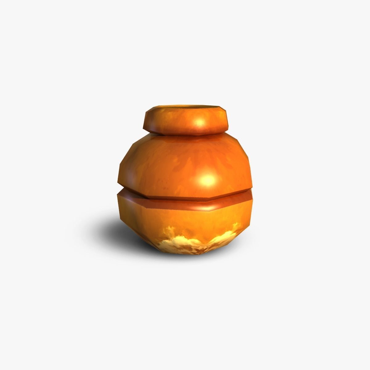 Pot orange jar Low-poly 3D model_4
