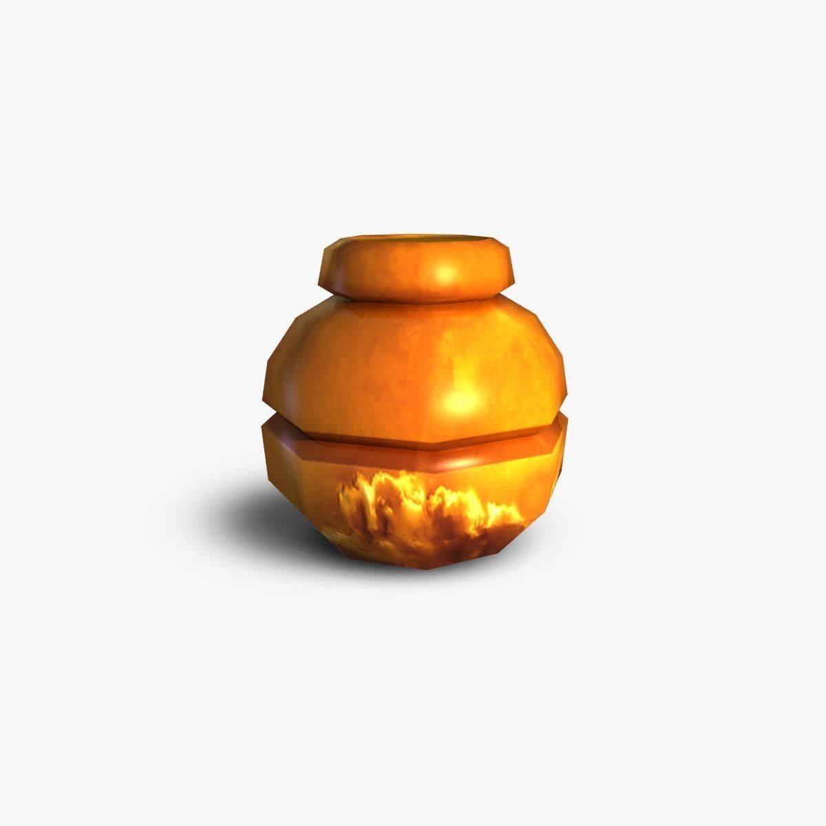 Pot orange jar Low-poly 3D model_0