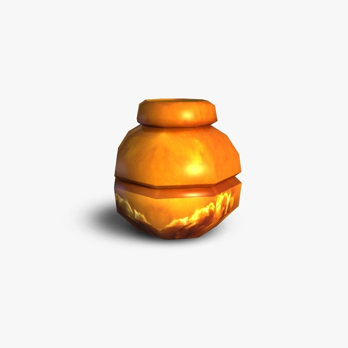 Pot orange jar Low-poly 3D model_3