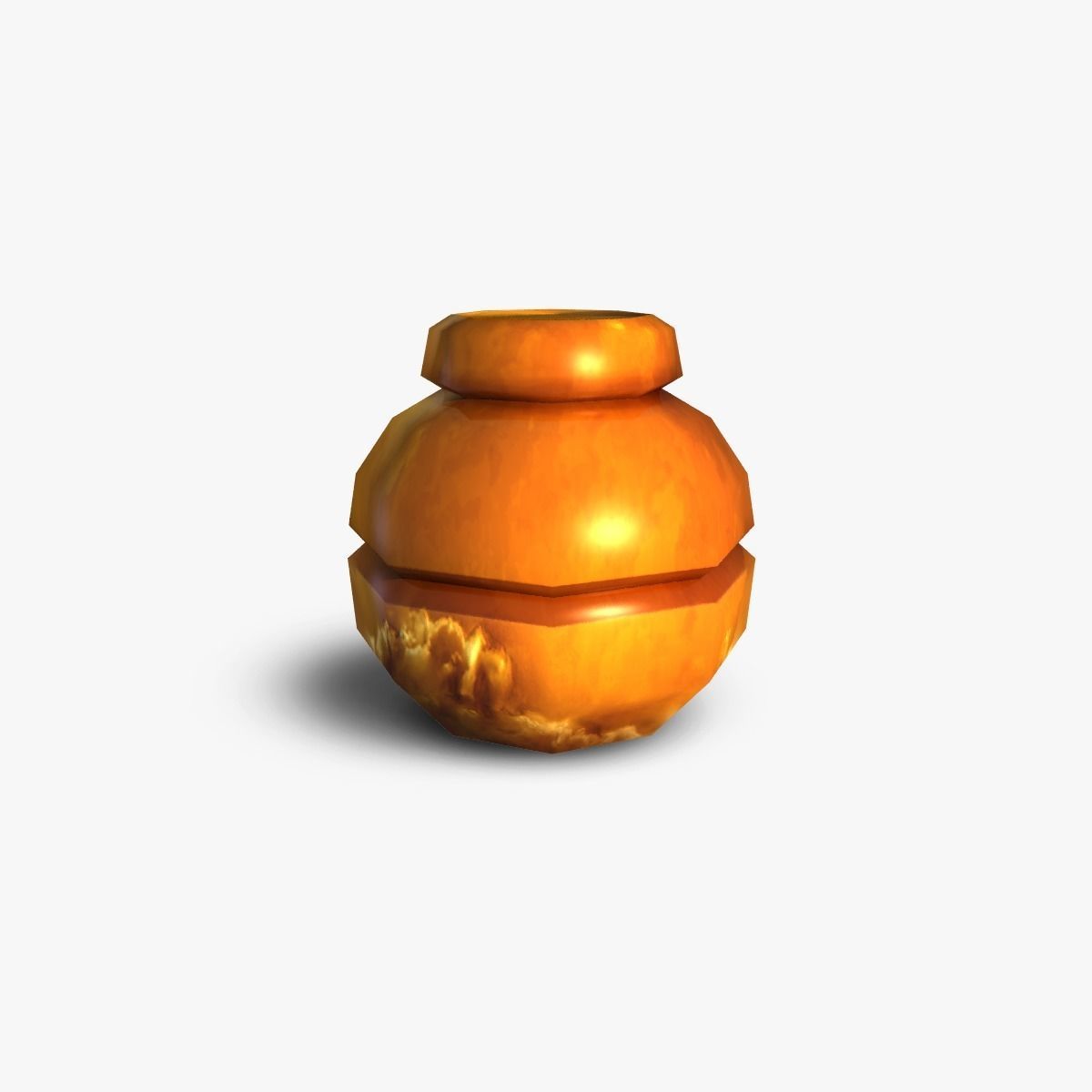 Pot orange jar Low-poly 3D model_2