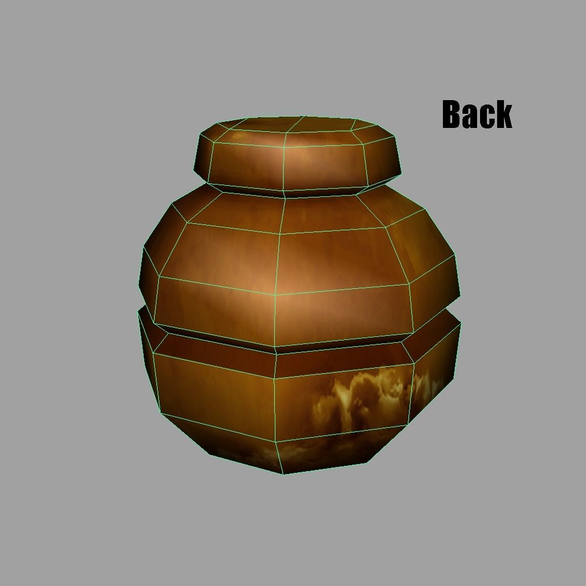 Pot orange jar Low-poly 3D model_7
