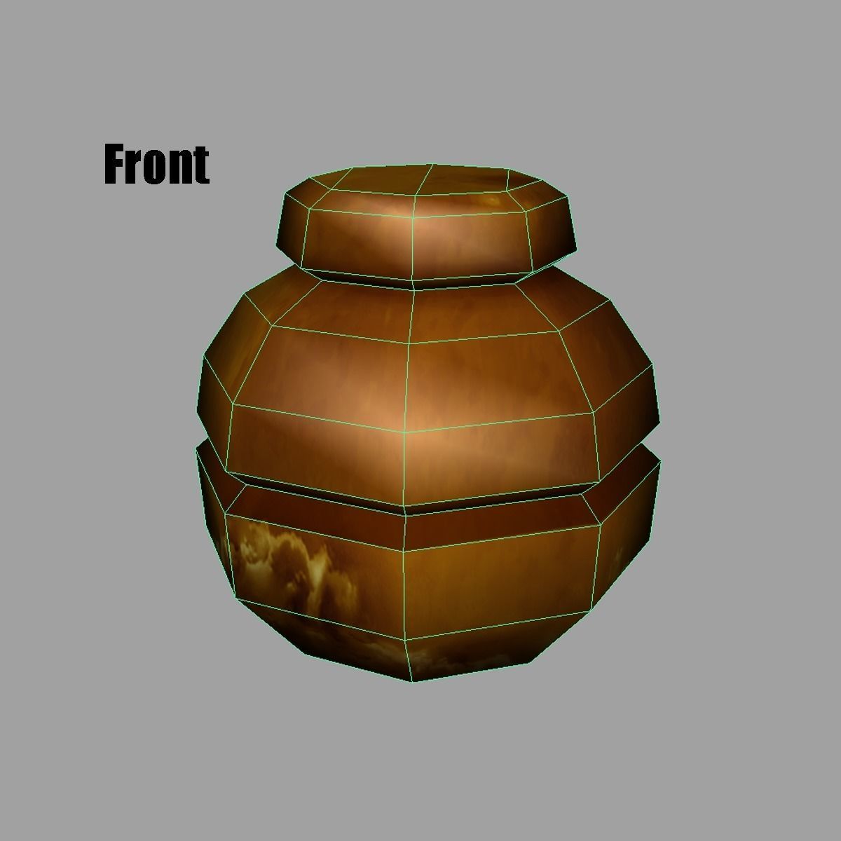 Pot orange jar Low-poly 3D model_6