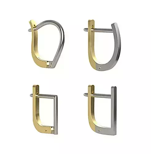 Earring Clasp English Lock Latch Back  3D print model