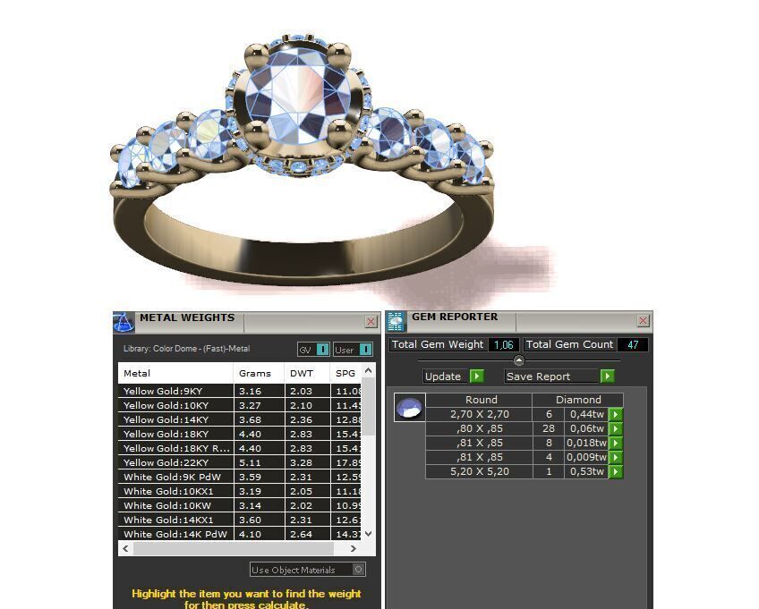 Diamond Ring 3D print model_8