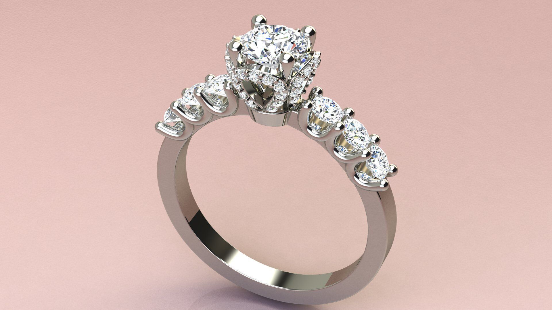 Diamond Ring 3D print model_3