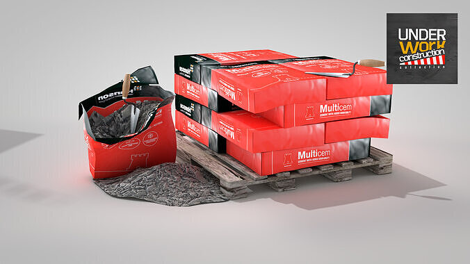 Construction - Cement Bags in Use Free 3D model