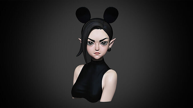 Stylized Girl 3D Character Free 3D print model